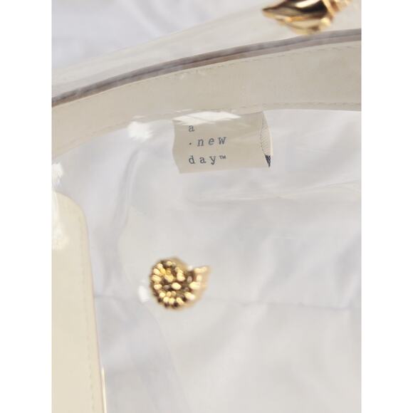 Y2k A New Day Boho Mini Slouchy Embellished Seashells Handbag See Through Clear - Picture 7 of 11